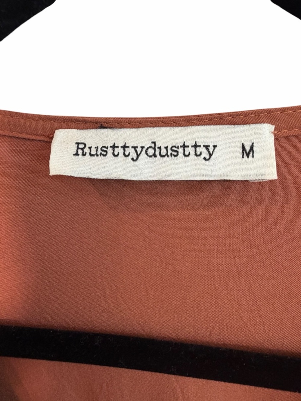 Rusttydustty Boho Prairie Maxi Dress Rust Button Front Cottagecore Earthy M - Picture 7 of 13